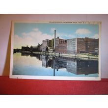 COLLAR DISTRICT & HUDSON RIVER, TROY, NEW YORK STATE USA used postcard 1930 pm #