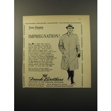 1960 Frank Brothers Burford Raincoat Ad - Impregnation