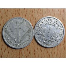 France Republic 1944C 1 Franc Coin