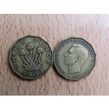 GB 1937 George VI Brass Threepence 3d Coin
