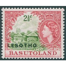 Lesotho 1966 2½c pale yellow-green & rose-red SG113B unused