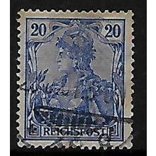 GERMANY 1899 REICHPOST 20pf BLUE SG 56 FINE USED