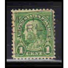 Used 632 1c Benjamin Franklin Barely Clears KA7188