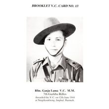 Ganju Lama 7th Gurkha Rifles India WW2 Burmah Military Victoria Cross Postcard
