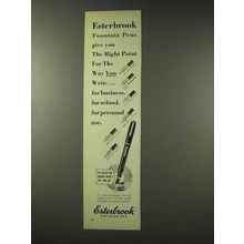 1948 Esterbrook Fountain Pen Ad - The Right Point