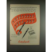 1948 Esterbrook Fountain Pen Ad - The Right Point!