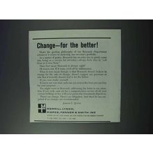 1963 Merrill Lynch Brokers Ad - Change for The Better