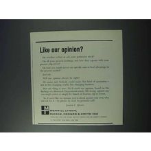 1963 Merrill Lynch Brokers Ad - Like Our Opinion?