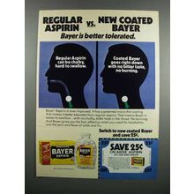 1983 Bayer Aspirin Ad - New Coated Bayer