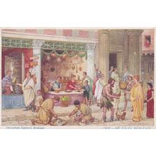 Street Vendors Outside Roman Forum Italian Latin School Old Card