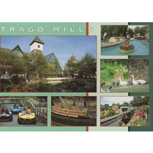 Trago Mill Motor Racing Dinghy Sailing Devon 1980s Postcard