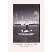 Millenium Dome Construction Worker Real Photo Campaign Poster Postcard
