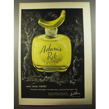 1954 Lentheric Adam's Rib Cologne Ad - never never never since the world began