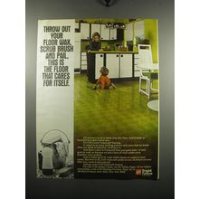 1972 GAF Luran Foamcraft Flooring Ad - Throw out your floor wax, scrub brush