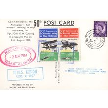 HMS Albion Ship Sopwith Pup Plane WW1 FDC Frank Military Postcard