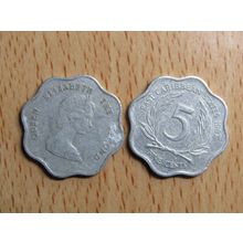 Eastern Caribbean Territories 1987 5 Cents Coin