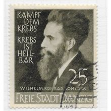 DANZIG 1939 GERMANY SCIENTISTS Wilhelm C. Röntgen 25pf USED Mi 308
