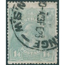 Australia 1920 1s 4d dull greenish blue Single Watermark SG66a used