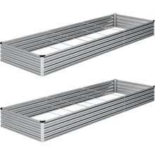 Galvanized Raised Garden Bed,2 Pcs 10×3×1FT Metal Planting Box for Outdoor Veget