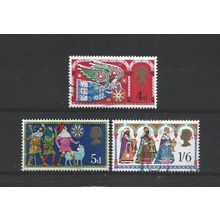 GB.Christmas.Traditional Religious Themes set of 3.Fine Used.Jul25