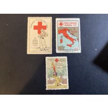 ICOLLECTZONE Italy Early Red Cross Stamps Lot of three VF hinged Nice