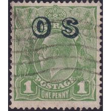 Australia 1932 1d Green OS with Reversed Watermark