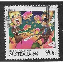 AUS 1988 90c 'LIVING TOGETHER - BANKING' FINE USED (EBID67-227)
