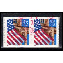 Used 2915Av 32c U.S. Flag Over Porch Very Fine CNP Left 88888 11x10 PA1763