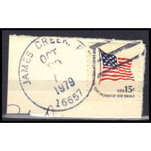 Used 1618C 15c Fort McHenry Flag James Creek, PA. E1385