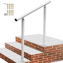 Outdoor Stair Railing Kit, 3 FT Handrails 2-3 Steps, Adjustable Angle White ...