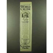 1925 Canadian Pacific Cruise Ad - World Cruise