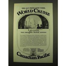 1925 Canadian Pacific Cruise Ad - World Cruise