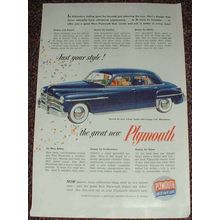 1949 Plymouth Special DeLuxe 4-door Sedan Ad!