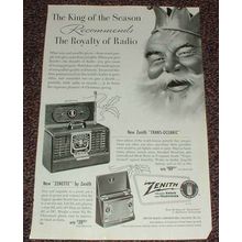 1949 Zenith Trans-Oceanic & Zenette Radio Ad, Royalty!