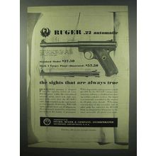 1952 Ruger Mark I Target Pistol Ad - Sights Are True