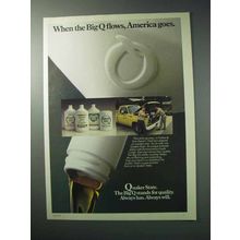 1986 Quaker State Motor Oil Ad - Big Q Flows