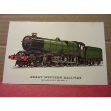 G.W.R., no 6018 STEAM ENGINE collector postcard RAILWAY LOCOMOTIVES no 18 =