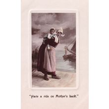 Piggy Back River Aristophot Antique Real Photo Postcard