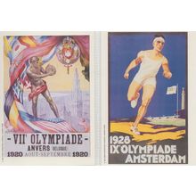 Olympic Games Strongman 1920 & 1928 2x Postcard s