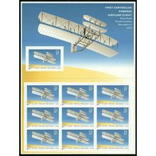 First Flight of Wright Brothers Sheet of Ten 37 Cent Stamps Scott 3783