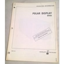 Hewlett Packard Polar Display 8414A Operating Information