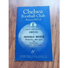 1951/52 Chelsea vs Tottenham / Spurs, Division 1, 30/4/1952 ** FREE P&P **