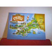 CORNWALL MAP. unused postcard by J. Arthur Dixon PCO/24338 =