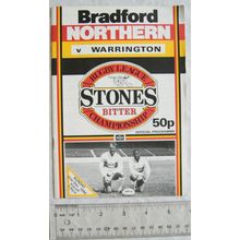 1986 programme Bradford Northern v. Warrington