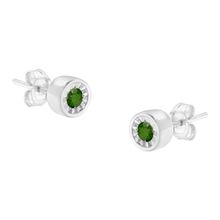 925 Sterling Silver 1/5 Cttw Round Brilliant-Cut Green Diamond Miracle-Set S...