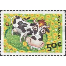 AUSTRALIA, MAMMALS, Abigail Cow s/a, green 2005, 50c, #2