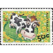 AUSTRALIA, MAMMALS, Abigail Cow s/a, green 2005, 50c, #3