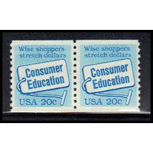 2005 20c Consumer Education Fine MNH Dry Gum Pair W1736