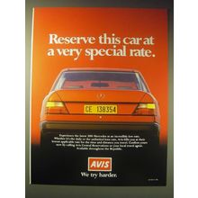 1989 Avis Rent a Car Ad - Reserve this car at a very special rate