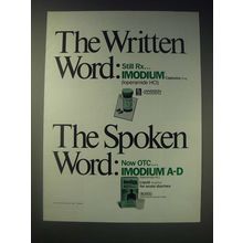 1989 Janssen Pharmaceutica Imodium and Imodium A-D Ad - The written word